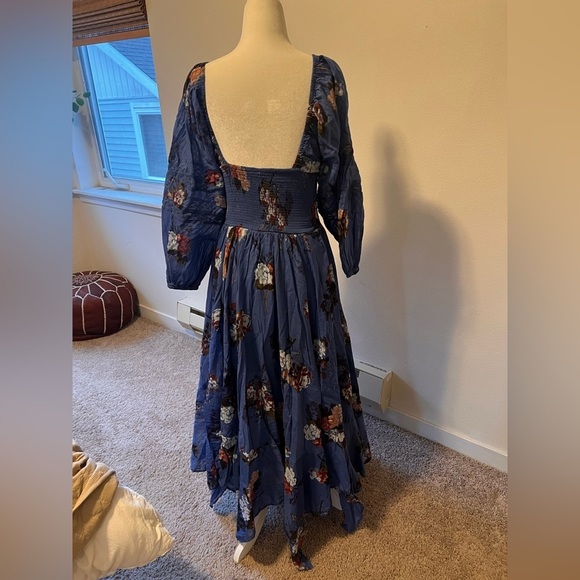 Free People Blue Floral Maxi Dress, Worn Once, Size S - Picture 4 of 9